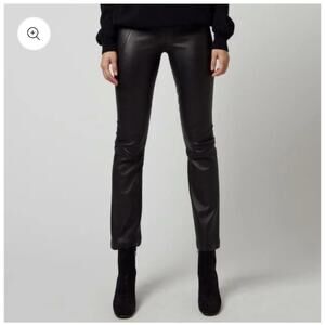 Elaine Kim Nita Black Leather Cropped Flare Pants Women’s Medium NWT $800